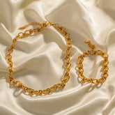 18K Gold Plated Chain Stainless Steel Bracelet Necklace